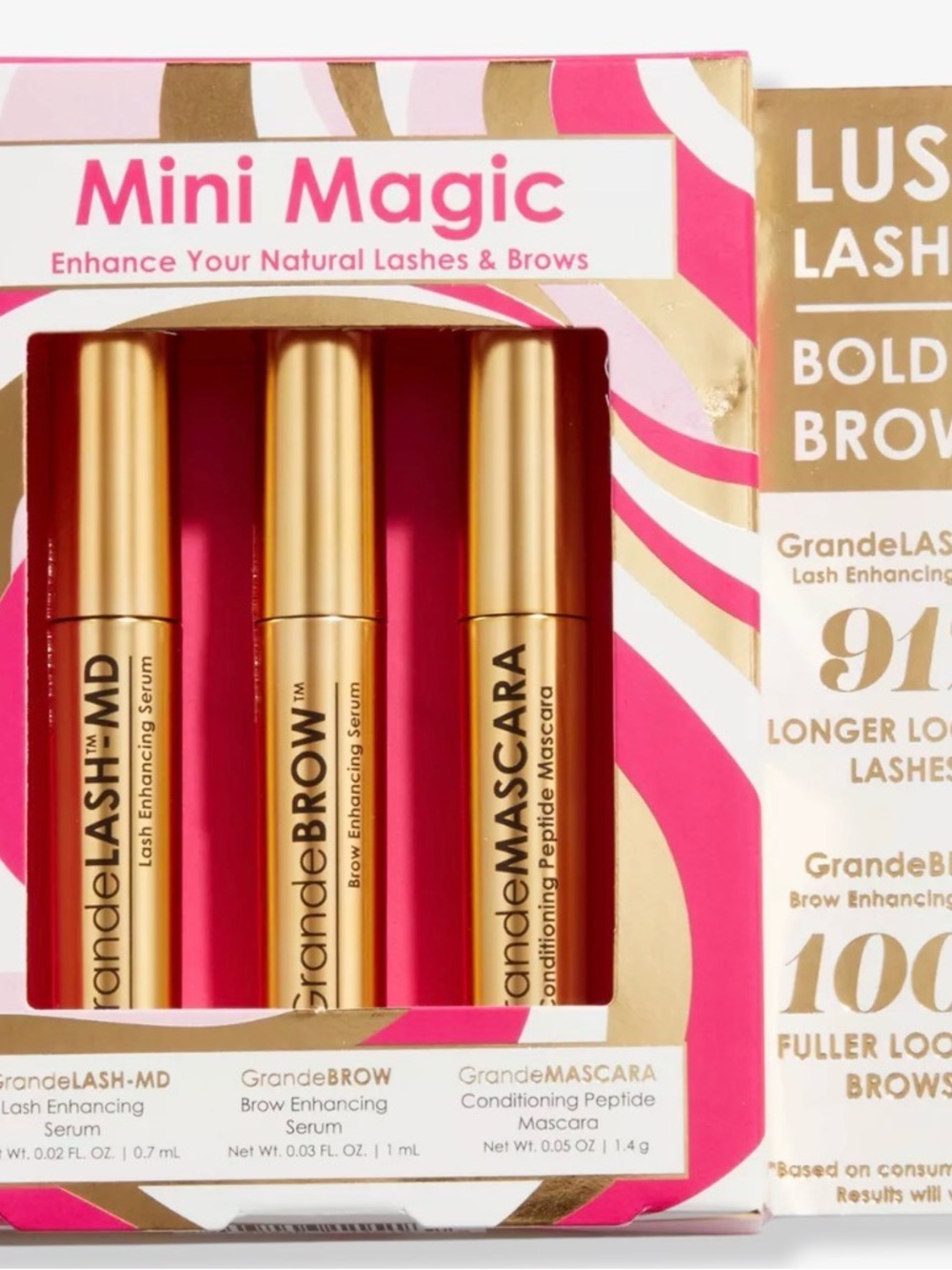 Grane Mini Magic Lash & Brow Trio - Gold & Pink Accent